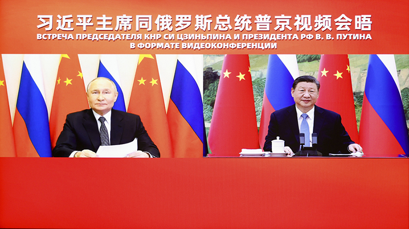 ?ХР Т?ра?асы Цзиньпин Ресей Президент? Владимир Путинмен бейне кездесу ?тк?зд?